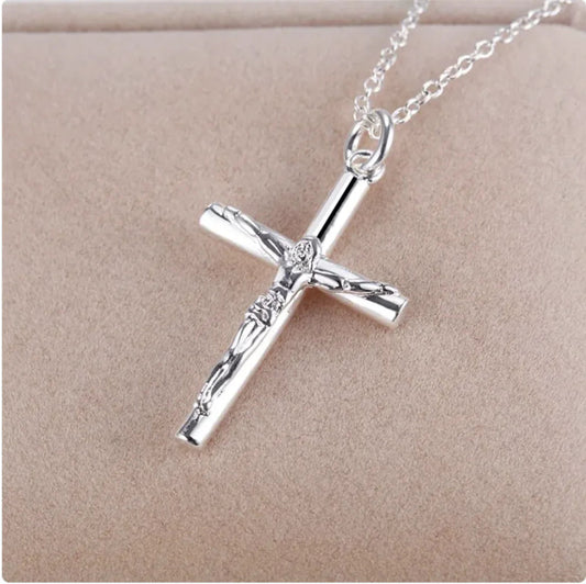 Elegant Silver Cross Necklace